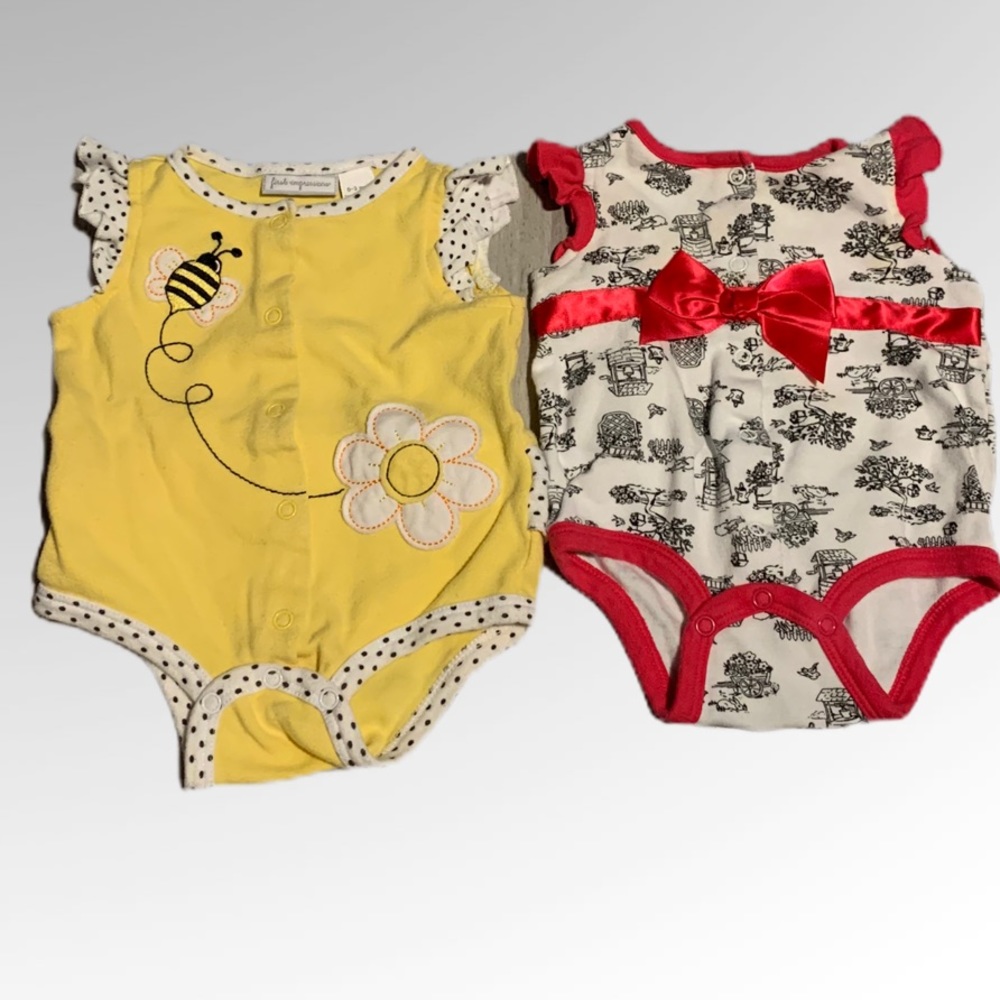 Set of two baby girl onesies